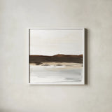 Neutral Dunes I by Chris Paschke. Shown in a crisp white glass frame for a clean and minimalist style. Available as an archival giclee rolled canvas, fine art paper, or poster print. SKU 78473a.