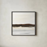 Neutral Dunes II by Chris Paschke. Shown in a sleek black glass frame for a contemporary gallery look. Available as an archival giclee rolled canvas, fine art paper, or poster print. SKU 78474a.