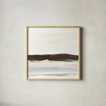 Neutral Dunes II by Chris Paschke. Shown in a natural wood glass frame for a timeless modern aesthetic. Available as an archival giclee rolled canvas, fine art paper, or poster print. SKU 78474a.
