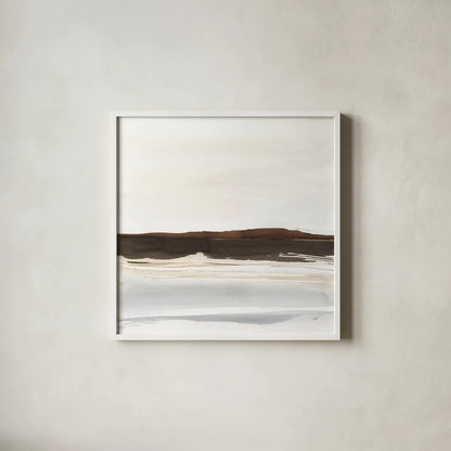 Neutral Dunes II by Chris Paschke. Shown in a crisp white glass frame for a clean and minimalist style. Available as an archival giclee rolled canvas, fine art paper, or poster print. SKU 78474a.