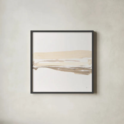 Neutral Horizon I by Chris Paschke. Shown in a sleek black glass frame for a contemporary gallery look. Available as an archival giclee rolled canvas, fine art paper, or poster print. SKU 92761a.