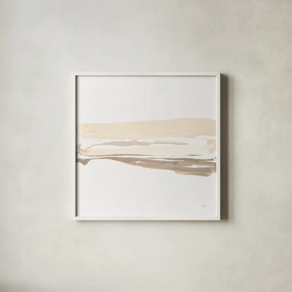 Neutral Horizon I by Chris Paschke. Shown in a crisp white glass frame for a clean and minimalist style. Available as an archival giclee rolled canvas, fine art paper, or poster print. SKU 92761a.
