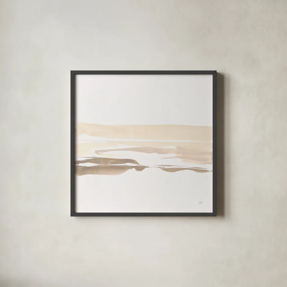Neutral Horizon II by Chris Paschke. Shown in a sleek black glass frame for a contemporary gallery look. Available as an archival giclee rolled canvas, fine art paper, or poster print. SKU 92762a.