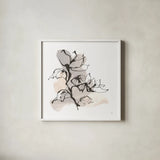 Neutral Magnolia II by Chris Paschke. Shown in a crisp white glass frame for a clean and minimalist style. Available as an archival giclee rolled canvas, fine art paper, or poster print. SKU 85766a.