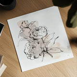 Neutral Peony II by Chris Paschke. Shown as a detailed flat fine art print, highlighting archival giclee quality. Available as an archival giclee rolled canvas, fine art paper, or poster print. SKU 85768a.