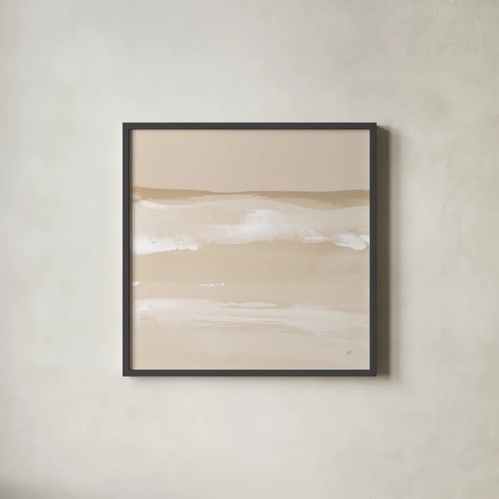 Neutral Slate I by Chris Paschke. Shown in a sleek black glass frame for a contemporary gallery look. Available as an archival giclee rolled canvas, fine art paper, or poster print. SKU 72057a.