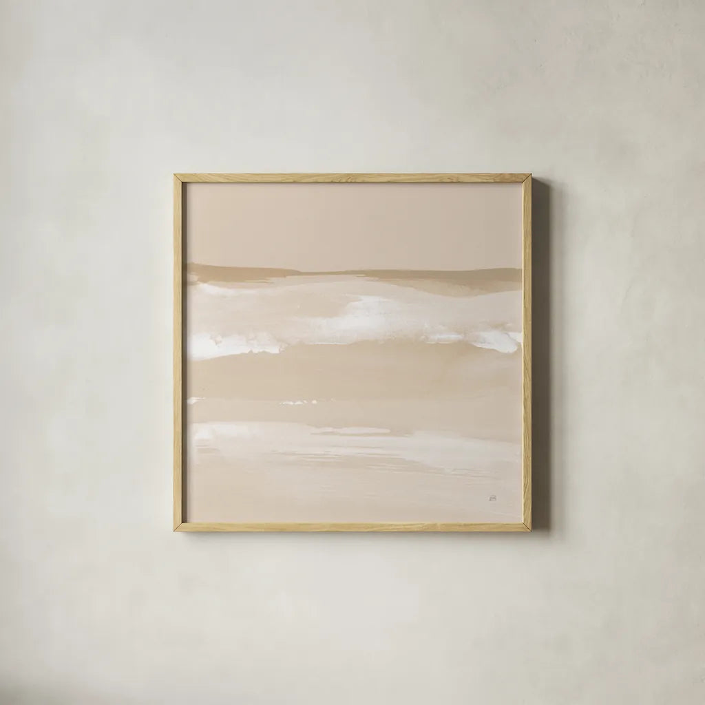 Neutral Slate I by Chris Paschke. Shown in a natural wood glass frame for a timeless modern aesthetic. Available as an archival giclee rolled canvas, fine art paper, or poster print. SKU 72057a.