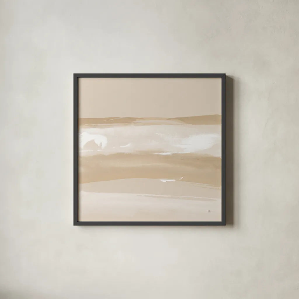 Neutral Slate II by Chris Paschke. Shown in a sleek black glass frame for a contemporary gallery look. Available as an archival giclee rolled canvas, fine art paper, or poster print. SKU 72058a.