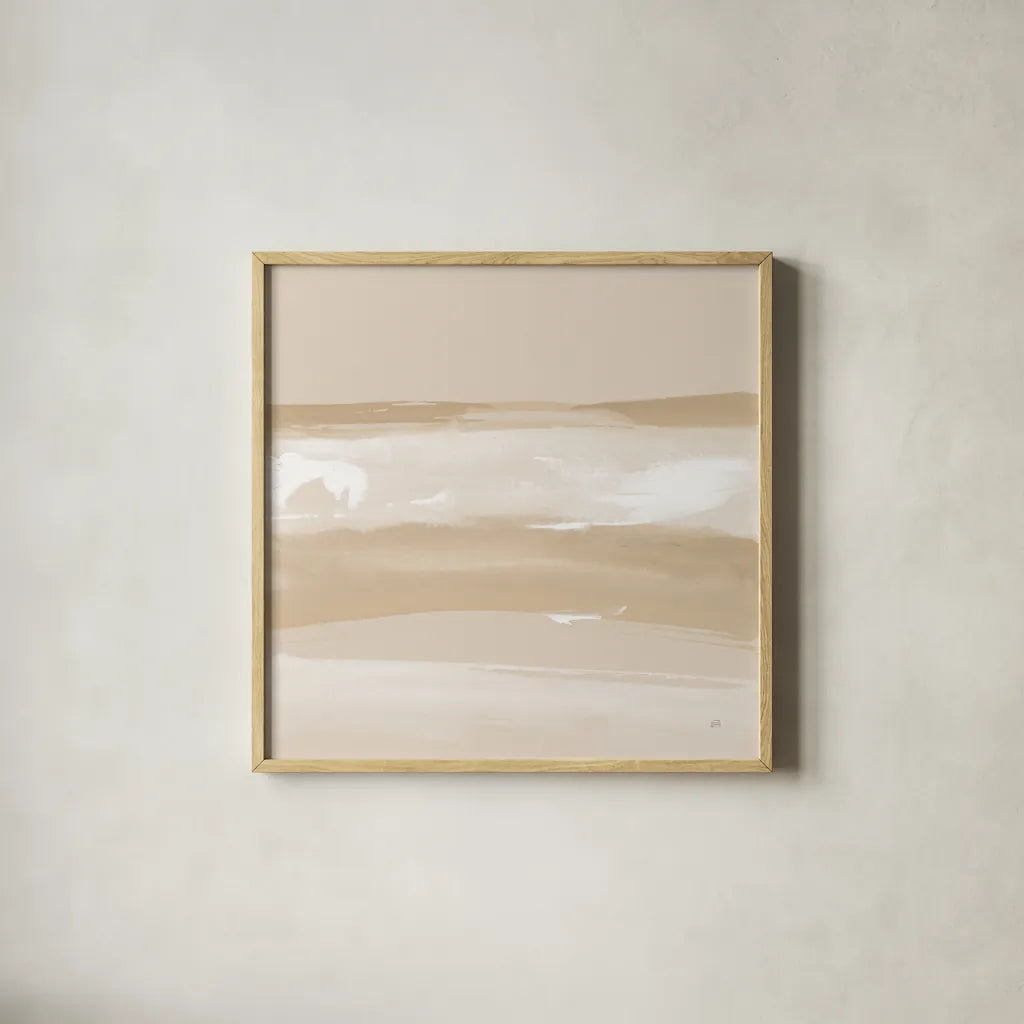 Neutral Slate II by Chris Paschke. Shown in a natural wood glass frame for a timeless modern aesthetic. Available as an archival giclee rolled canvas, fine art paper, or poster print. SKU 72058a.