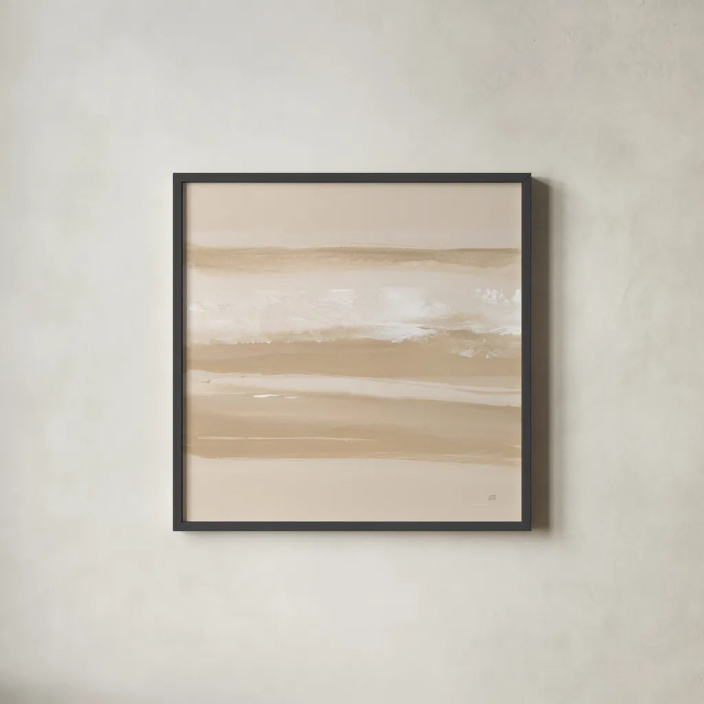 Neutral Slate III by Chris Paschke. Shown in a sleek black glass frame for a contemporary gallery look. Available as an archival giclee rolled canvas, fine art paper, or poster print. SKU 72059a.
