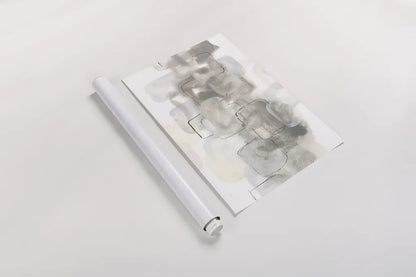 Neutral Stacking III White by Chris Paschke. shown as a rolled paper print. Available as archival giclee rolled canvas, fine art paper, or poster print. SKU 33908i.