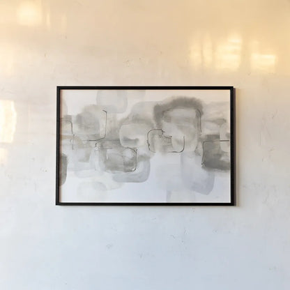 Neutral Stacking IV White by Chris Paschke. shown as a paper print in a black flame. Available as a archival giclee rolled canvas, fine art paper, or poster print. SKU 33909i.