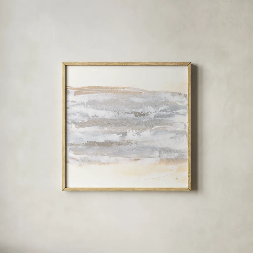 Neutral Texture I by Chris Paschke. Shown in a natural wood glass frame for a timeless modern aesthetic. Available as an archival giclee rolled canvas, fine art paper, or poster print. SKU 71887a.