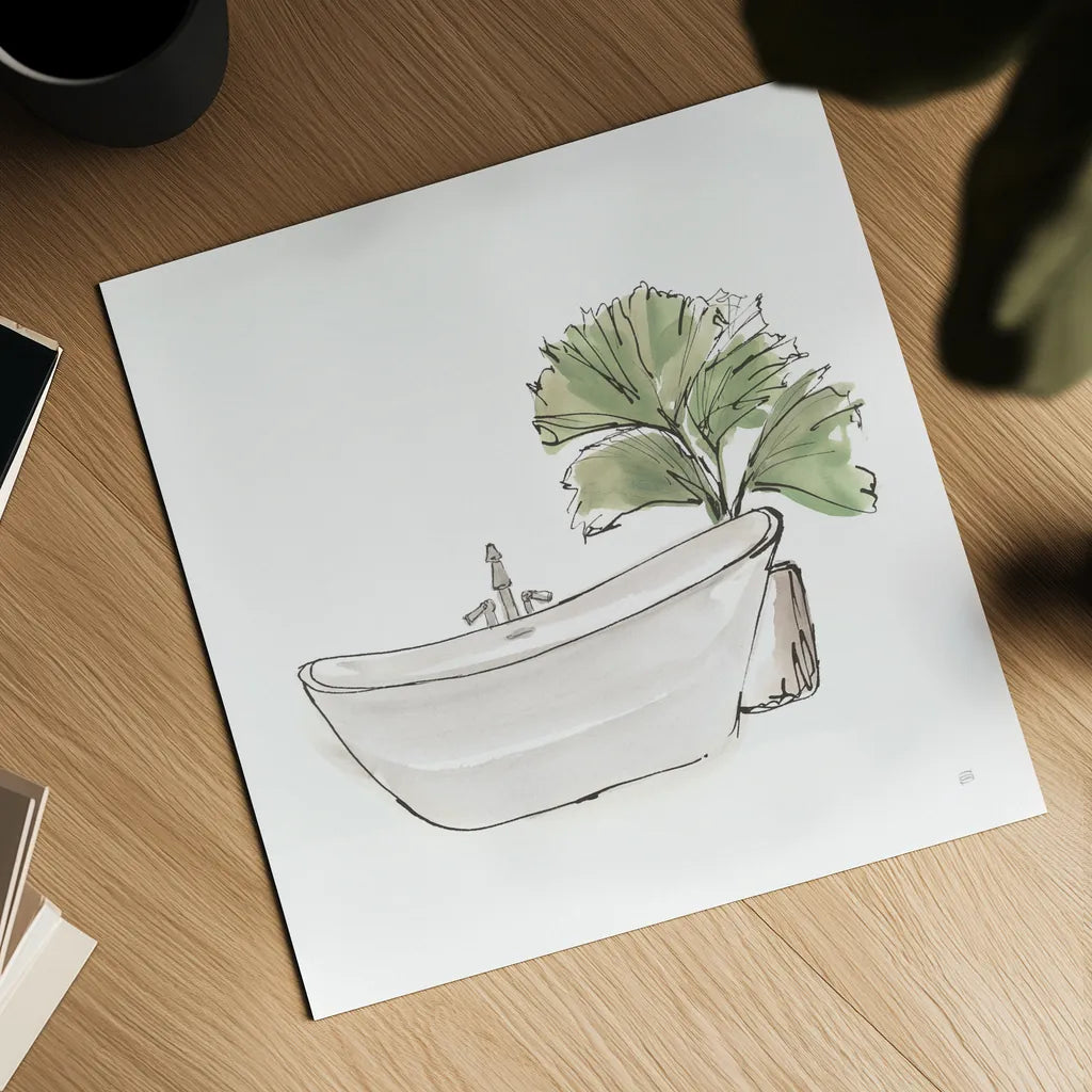 Neutral Tub I by Chris Paschke. Shown as a detailed flat fine art print, highlighting archival giclee quality. Available as an archival giclee rolled canvas, fine art paper, or poster print. SKU 66220a.