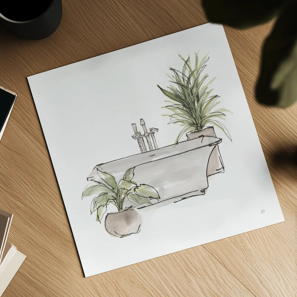 Neutral Tub II by Chris Paschke. Shown as a detailed flat fine art print, highlighting archival giclee quality. Available as an archival giclee rolled canvas, fine art paper, or poster print. SKU 66221a.