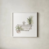 Neutral Tub II by Chris Paschke. Shown in a crisp white glass frame for a clean and minimalist style. Available as an archival giclee rolled canvas, fine art paper, or poster print. SKU 66221a.