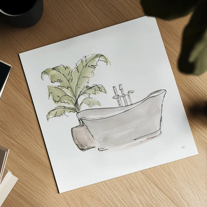 Neutral Tub III by Chris Paschke. Shown as a detailed flat fine art print, highlighting archival giclee quality. Available as an archival giclee rolled canvas, fine art paper, or poster print. SKU 66222a.