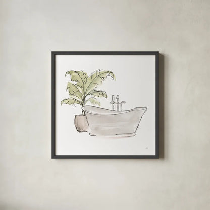 Neutral Tub III by Chris Paschke. Shown in a sleek black glass frame for a contemporary gallery look. Available as an archival giclee rolled canvas, fine art paper, or poster print. SKU 66222a.