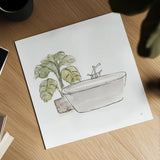 Neutral Tub IV by Chris Paschke. Shown as a detailed flat fine art print, highlighting archival giclee quality. Available as an archival giclee rolled canvas, fine art paper, or poster print. SKU 66223a.