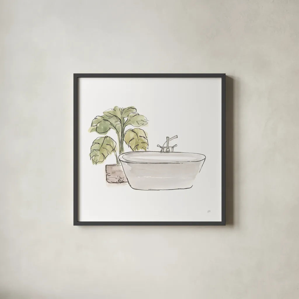 Neutral Tub IV by Chris Paschke. Shown in a sleek black glass frame for a contemporary gallery look. Available as an archival giclee rolled canvas, fine art paper, or poster print. SKU 66223a.