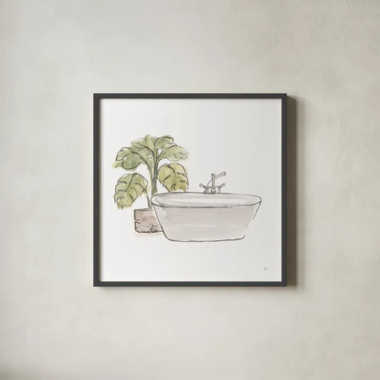 Neutral Tub IV by Chris Paschke. Shown in a sleek black glass frame for a contemporary gallery look. Available as an archival giclee rolled canvas, fine art paper, or poster print. SKU 66223a.