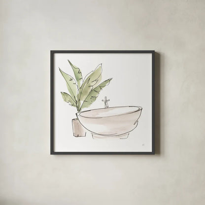 Neutral Tub V by Chris Paschke. Shown in a sleek black glass frame for a contemporary gallery look. Available as an archival giclee rolled canvas, fine art paper, or poster print. SKU 66224a.