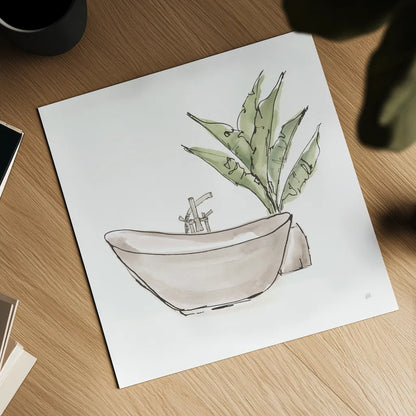 Neutral Tub VI by Chris Paschke. Shown as a detailed flat fine art print, highlighting archival giclee quality. Available as an archival giclee rolled canvas, fine art paper, or poster print. SKU 66225a.