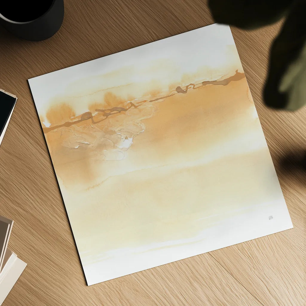 Neutral Turmeric I by Chris Paschke. Shown as a detailed flat fine art print, highlighting archival giclee quality. Available as an archival giclee rolled canvas, fine art paper, or poster print. SKU 68157a.