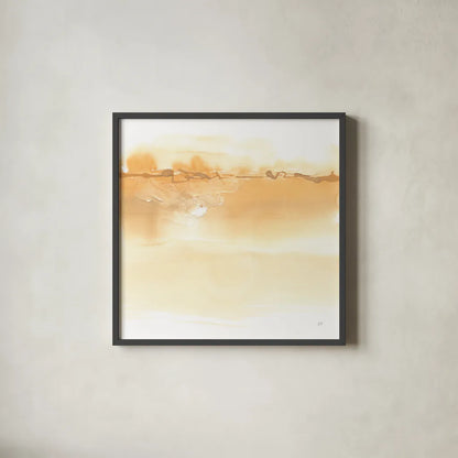 Neutral Turmeric I by Chris Paschke. Shown in a sleek black glass frame for a contemporary gallery look. Available as an archival giclee rolled canvas, fine art paper, or poster print. SKU 68157a.