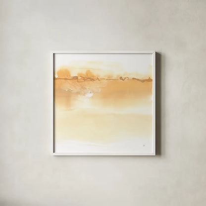 Neutral Turmeric I by Chris Paschke. Shown in a crisp white glass frame for a clean and minimalist style. Available as an archival giclee rolled canvas, fine art paper, or poster print. SKU 68157a.