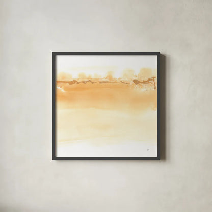 Neutral Turmeric II by Chris Paschke. Shown in a sleek black glass frame for a contemporary gallery look. Available as an archival giclee rolled canvas, fine art paper, or poster print. SKU 68158a.