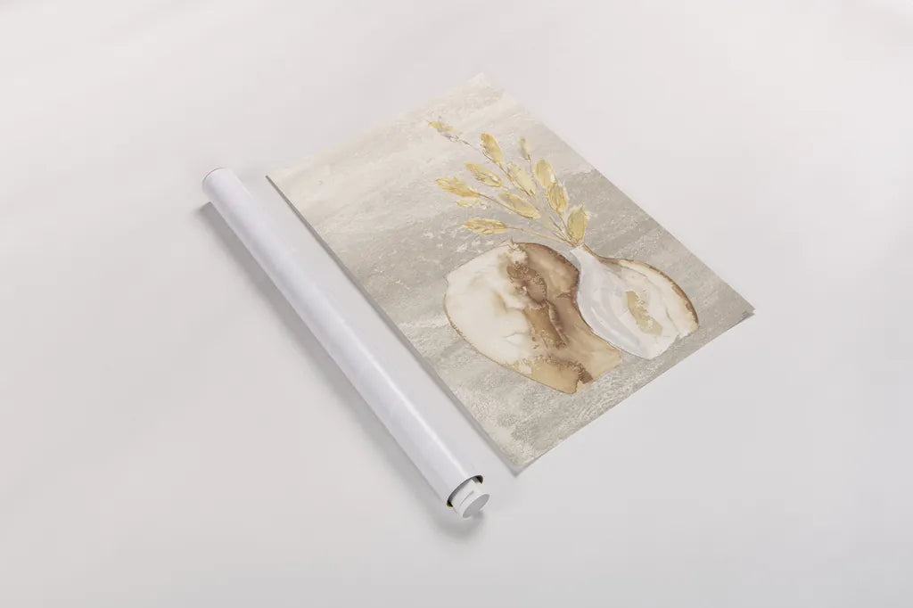 Neutral Vase Bunny Tail by Chris Paschke. shown as a rolled paper print. Available as archival giclee rolled canvas, fine art paper, or poster print. SKU 77429h.