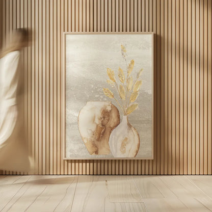 Neutral Vase Bunny Tail by Chris Paschke. shown as over sized large wall art. Available as an archival giclee rolled canvas, fine art paper, or poster print. SKU 77429h.