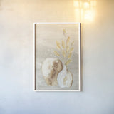 Neutral Vase Bunny Tail by Chris Paschke. shown as a paper print in a white frame. Available as a archival giclee rolled canvas, fine art paper, or poster print. SKU 77429h.
