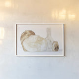 Neutral Vases I Shadow by Chris Paschke. shown as a paper print in a white frame. Available as a archival giclee rolled canvas, fine art paper, or poster print. SKU 77364i.