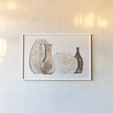 Neutral Vases II by Chris Paschke. shown as a paper print in a white frame. Available as a archival giclee rolled canvas, fine art paper, or poster print. SKU 75663i.
