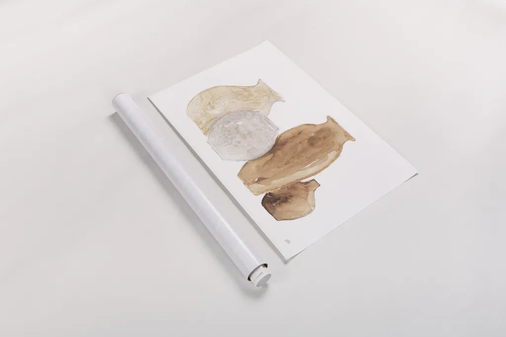 Neutral Vases III by Chris Paschke. shown as a rolled paper print. Available as archival giclee rolled canvas, fine art paper, or poster print. SKU 75664i.