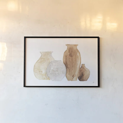 Neutral Vases III by Chris Paschke. shown as a paper print in a black flame. Available as a archival giclee rolled canvas, fine art paper, or poster print. SKU 75664i.