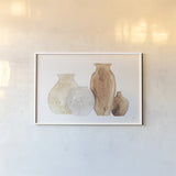 Neutral Vases III by Chris Paschke. shown as a paper print in a white frame. Available as a archival giclee rolled canvas, fine art paper, or poster print. SKU 75664i.