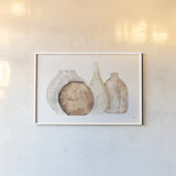 Neutral Vases IV by Chris Paschke. shown as a paper print in a white frame. Available as a archival giclee rolled canvas, fine art paper, or poster print. SKU 75665i.