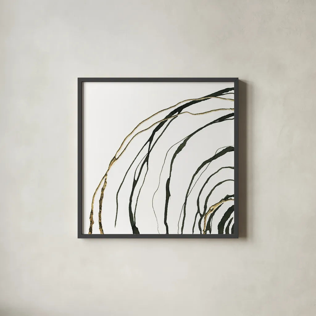 Not Quite Concentric I by Chris Paschke. Shown in a sleek black glass frame for a contemporary gallery look. Available as an archival giclee rolled canvas, fine art paper, or poster print. SKU 77819a.