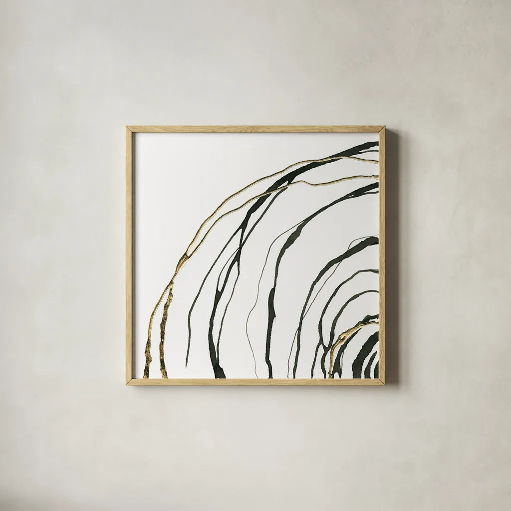 Not Quite Concentric I by Chris Paschke. Shown in a natural wood glass frame for a timeless modern aesthetic. Available as an archival giclee rolled canvas, fine art paper, or poster print. SKU 77819a.