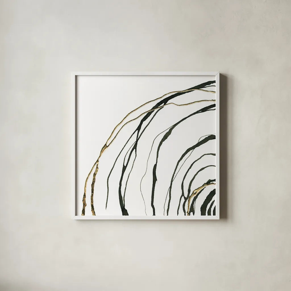 Not Quite Concentric I by Chris Paschke. Shown in a crisp white glass frame for a clean and minimalist style. Available as an archival giclee rolled canvas, fine art paper, or poster print. SKU 77819a.