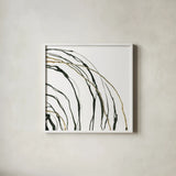 Not Quite Concentric II by Chris Paschke. Shown in a crisp white glass frame for a clean and minimalist style. Available as an archival giclee rolled canvas, fine art paper, or poster print. SKU 77820a.