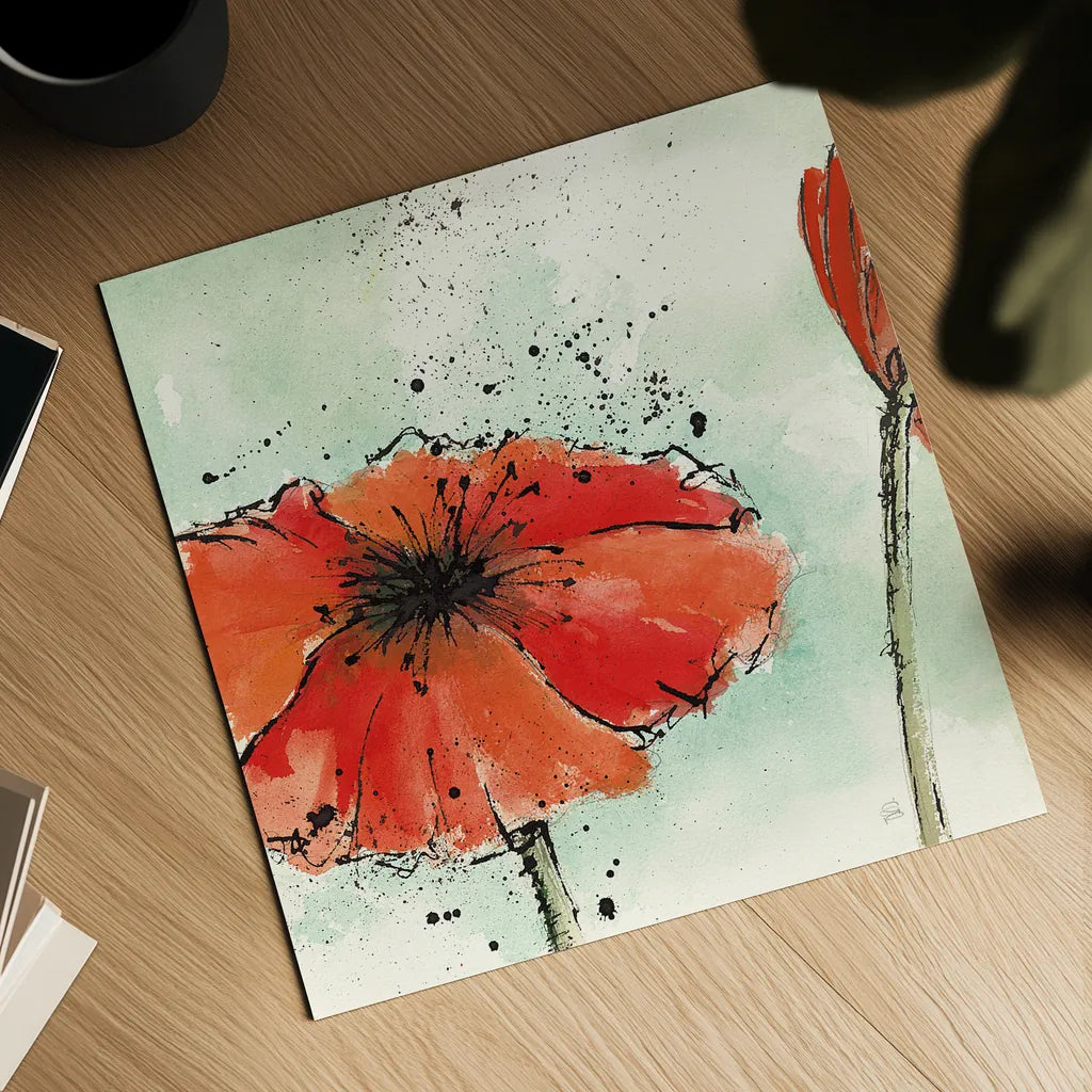 Not a California Poppy III by Chris Paschke. Shown as a detailed flat fine art print, highlighting archival giclee quality. Available as an archival giclee rolled canvas, fine art paper, or poster print. SKU 10144a.