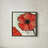 Not a California Poppy IV by Chris Paschke. Shown in a sleek black glass frame for a contemporary gallery look. Available as an archival giclee rolled canvas, fine art paper, or poster print. SKU 10145a.