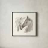 Nuzzling I by Chris Paschke. Shown in a sleek black glass frame for a contemporary gallery look. Available as an archival giclee rolled canvas, fine art paper, or poster print. SKU 62502a.