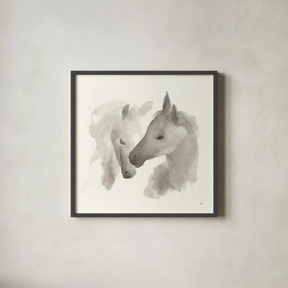 Nuzzling I by Chris Paschke. Shown in a sleek black glass frame for a contemporary gallery look. Available as an archival giclee rolled canvas, fine art paper, or poster print. SKU 62502a.