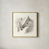 Nuzzling I by Chris Paschke. Shown in a natural wood glass frame for a timeless modern aesthetic. Available as an archival giclee rolled canvas, fine art paper, or poster print. SKU 62502a.
