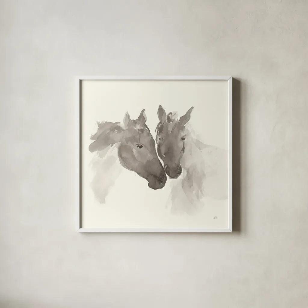 Nuzzling II by Chris Paschke. Shown in a crisp white glass frame for a clean and minimalist style. Available as an archival giclee rolled canvas, fine art paper, or poster print. SKU 62503a.